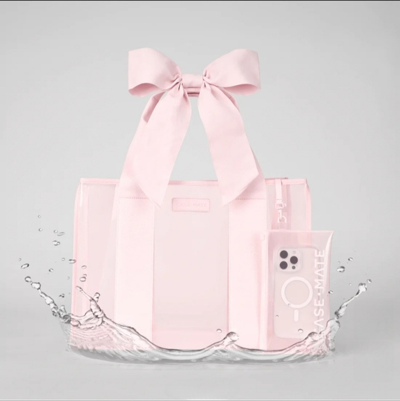 Case Mate Jelly Tote Bag Ballet Pink Bow NWT - Picture 1 of 7